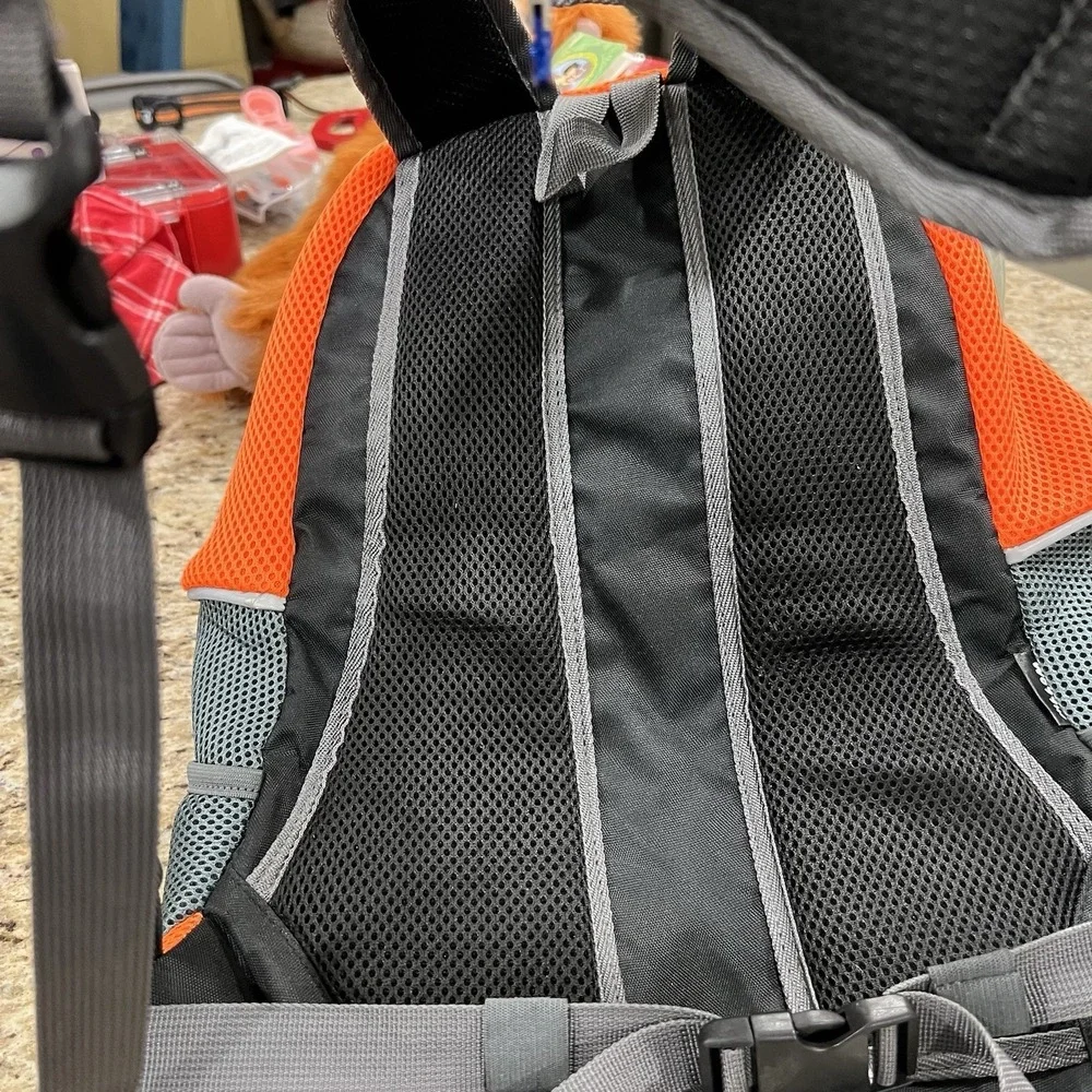 WOYYHO Dog Pet Carrier Backpack Mesh Breathable Head-Out-Orange Large Read